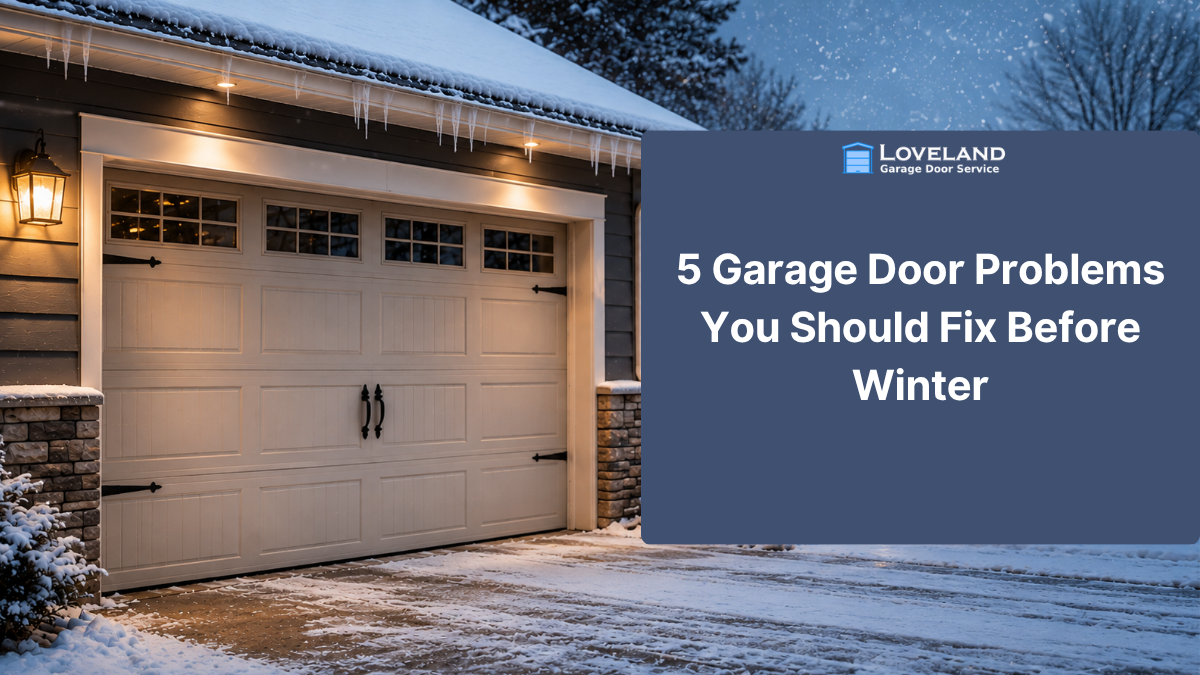 Garage door maintenance and problems to fix before winter in Loveland Colorado